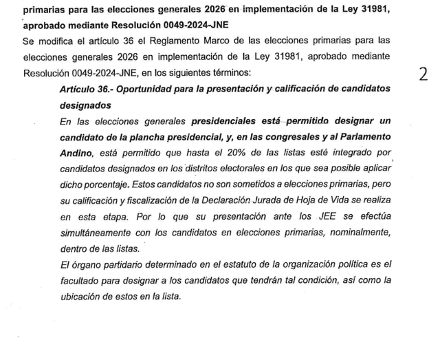  Una de las modificaciones que propone Podemos Perú<br>    