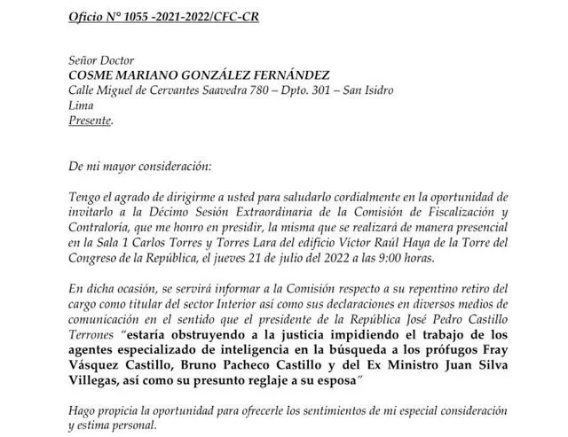 Comisión de Fiscalización citó al exministro Mariano González. Foto: Captura Twitter