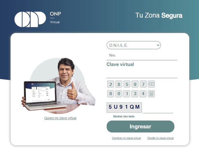 Plataforma en línea. Foto: ONP