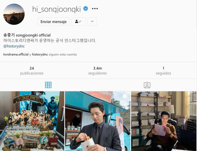 Instagram de Song Joong Ki. Foto: @hi_songjoongki