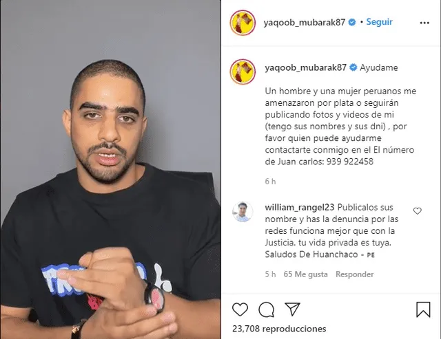 "Si me gusta una mujer, es parte de mi vida privada”, declaró el empresario en su video. Foto: Captura/Instagram.