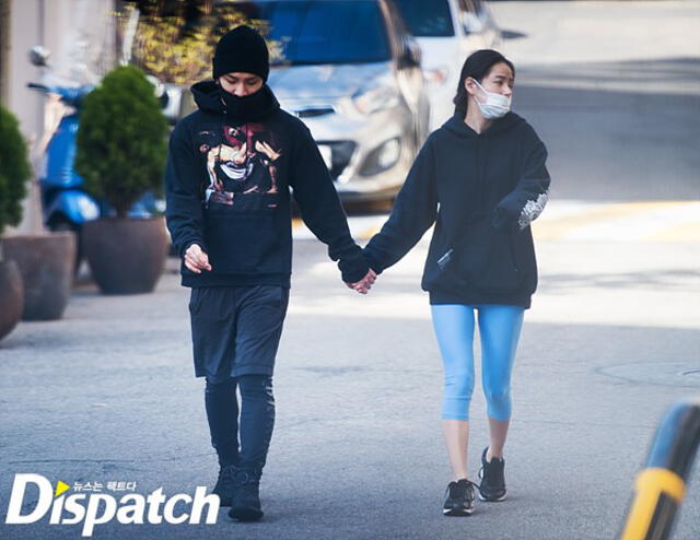 Taeyang y Min Hyo Rin captados por Dispatch cuando eran novios. Foto: Dispatch