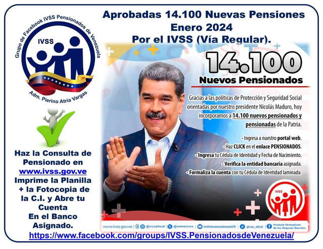 Consulta aquí si eres uno de los nuevos pensionados. Foto: Canal IVSS Pensionados de Venezuela/Telegram