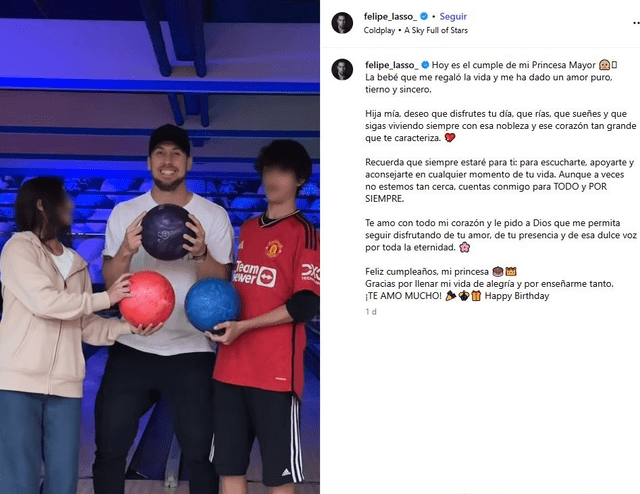 Mensaje de Felipe Lasso. Foto: Instagram   