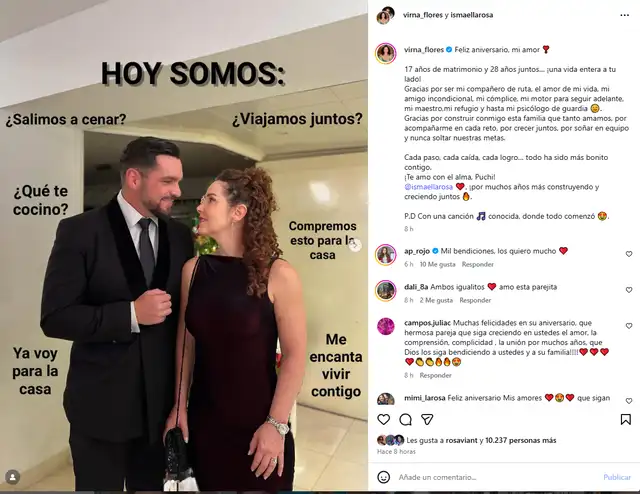  Virna Flores es Ismael La Rosa aniversario   