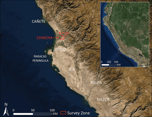 La ubicación del valle de Chincha en el sur de Perú. Foto: JL Bongers