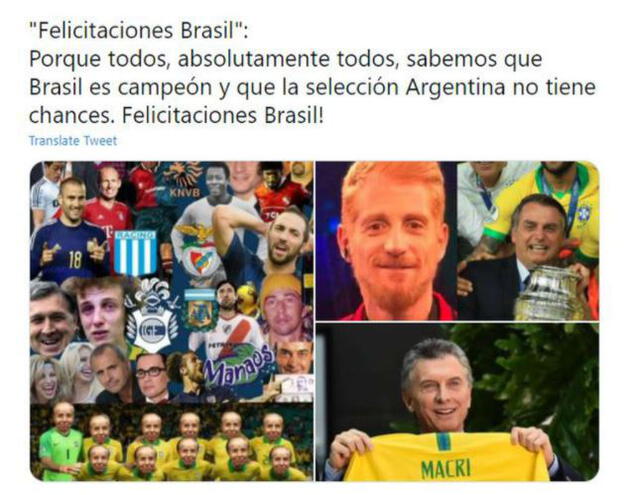 Memes del Argentina vs. Brasil. Foto: captura / Twitter