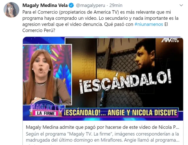 Magaly Medina revelará más pruebas sobre presunta agresión de Nicola Porcella a Angie Arizaga