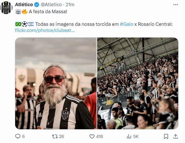 La hincha del Galo celebró eufóricamente el triunfo frente a Rosario Central. Foto: Atletico/X   