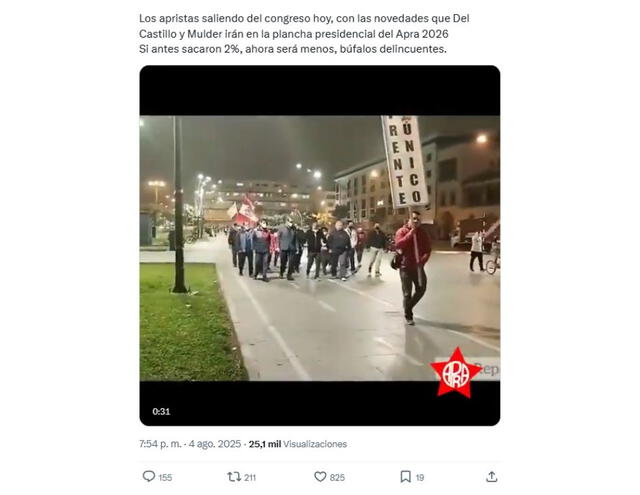 <em>Desinformación sobre el APRA. Foto: captura de X</em>   