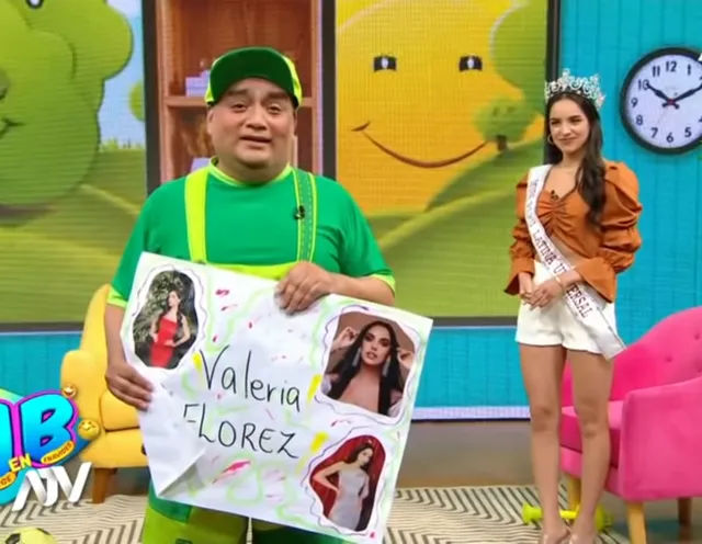 Alfredo Benavides junto a Valeria Flórez en el programa cómico "JB en ATV". Foto: captura de Youtube/JB en ATV   
