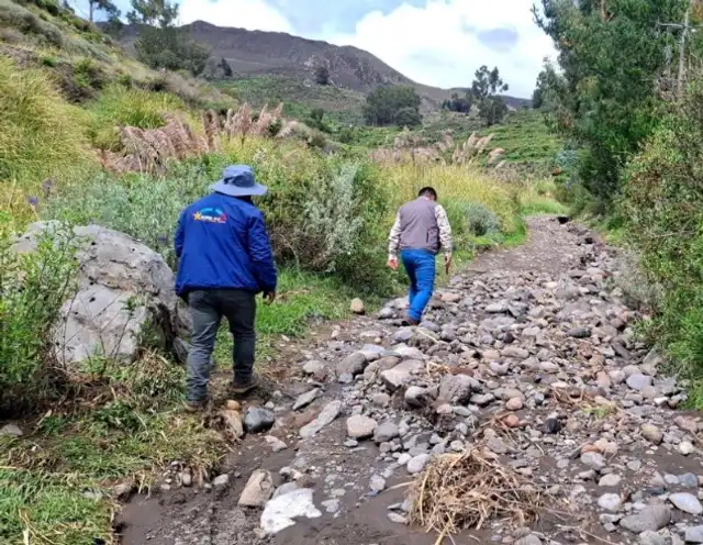 Las carreteras en Achoma son afectadas por el deslizamiento de piedras. Foto: Municipalidad de Achoma
