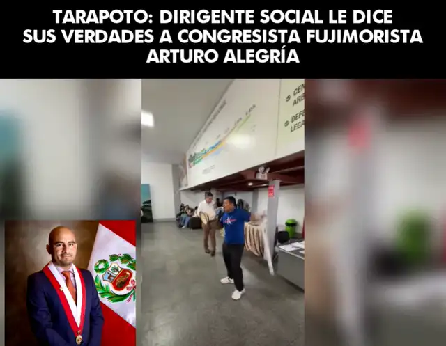 Ciudadano usó un megafono para lanzar duras críticas contra Alegría. Foto: Facebook.  