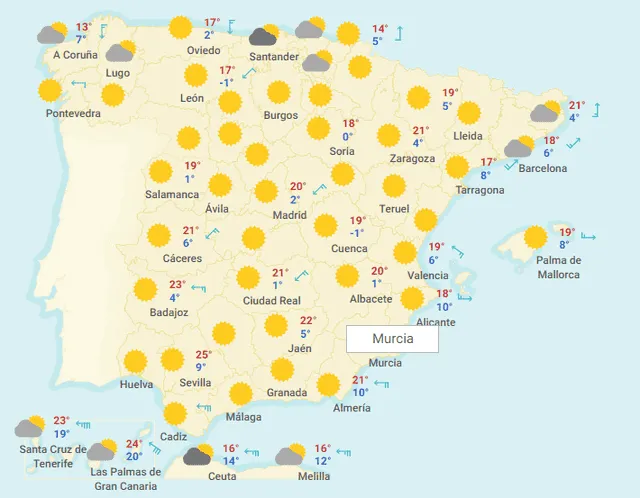 Pronóstico del tiempo en España