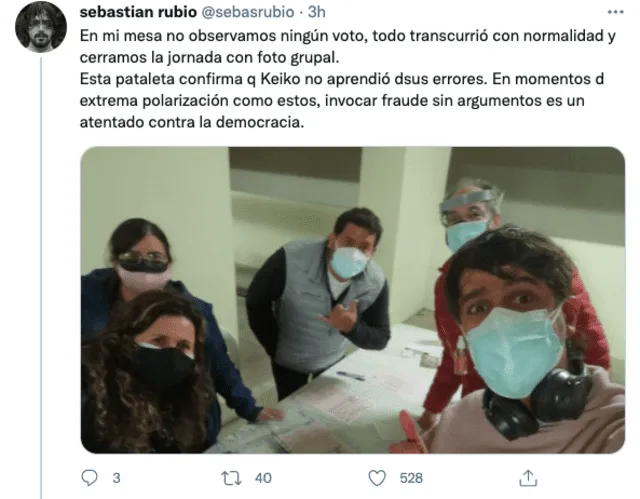 Sebastián Rubio niega acusaciones de fraude tras participar como personero de Perú Libre