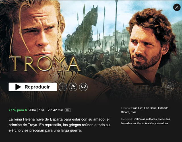 Ver la película completa de Troya. Foto: Netflix