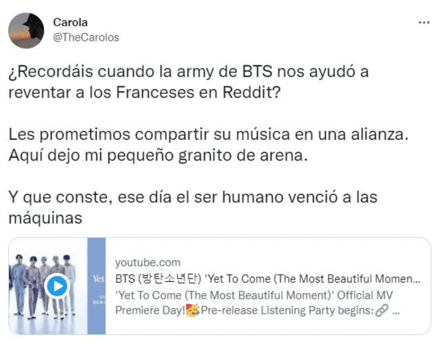 BTS MV Yet to come YouTube Carola