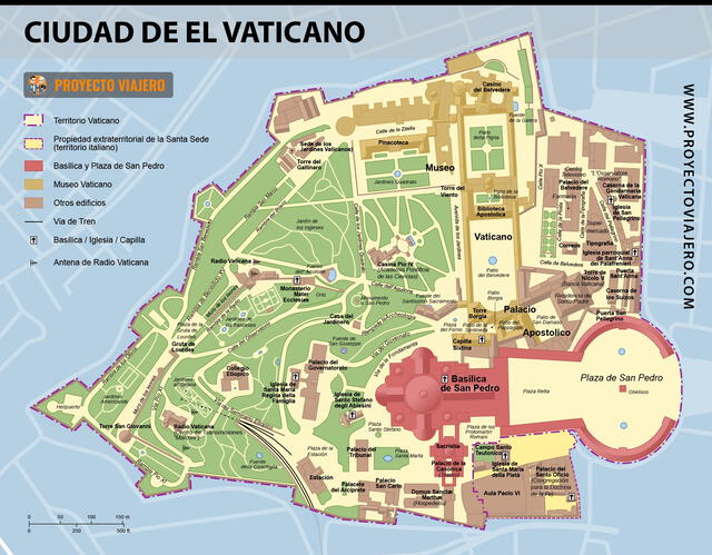  Mapa de la Ciudad del Vaticano. Foto: Proyecto Viajero<br>    
