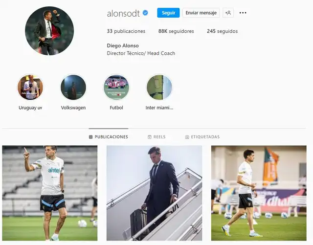 Diego Alonso, director técnico de Uruguay. Foto: Instagram