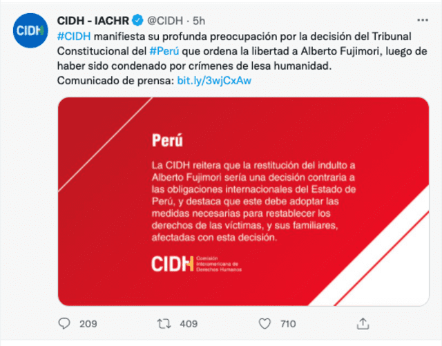 Twitter de la CIDH