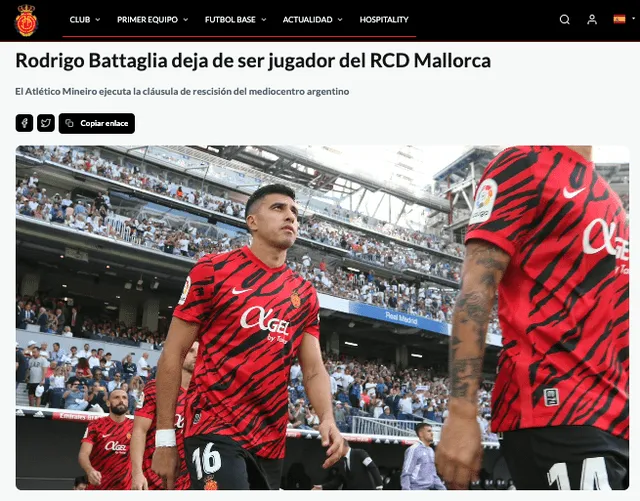 Fichaje de Rodrigo Battaglia por Atlético Mineiro. Foto: Mallorca.   