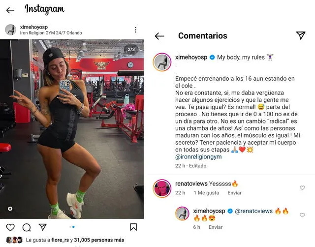 23.9.2022 | Ximena Hoyos explica cómo empezó a entrenar. Foto: captura Ximena Hoyos/Instagram