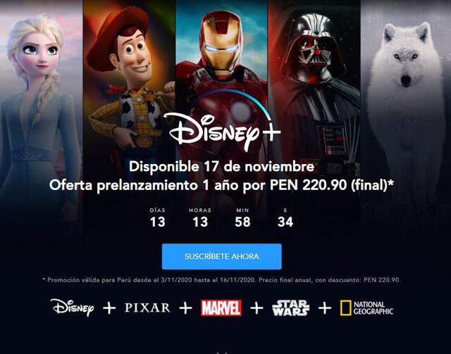 Disney plus precio de lanzamiento para Perú. Foto: Disney