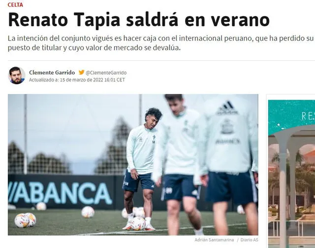Renato Tapia lleva más de 20 partidos en lo que va de la temporada. Foto: captura de As
