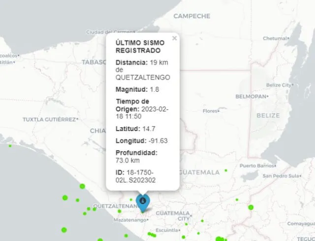 Último temblor registrado en Guatemala. Foto: INSIVUMEH   