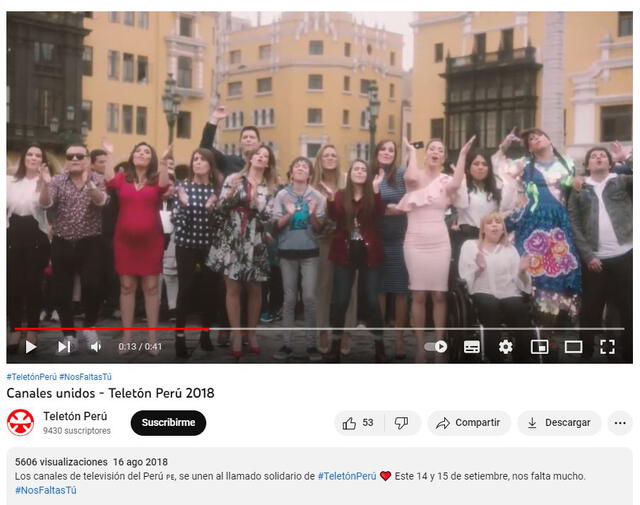 Video de la campaña, lanzada en agosto de 2018. Foto: captura en Youtube / Teletón Perú.