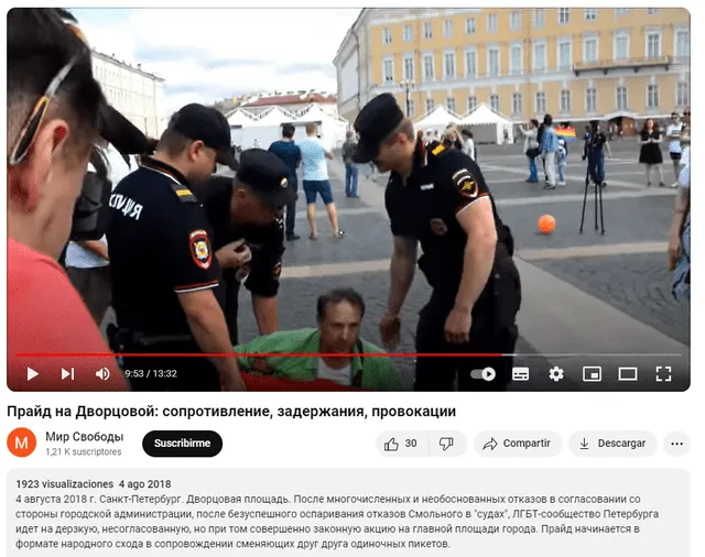  Video sobre detención de activista LGTB fue publicado en el año 2018. Foto: captura en Youtube /&nbsp; ‘Mundo de libertad’.&nbsp;<br><br>    