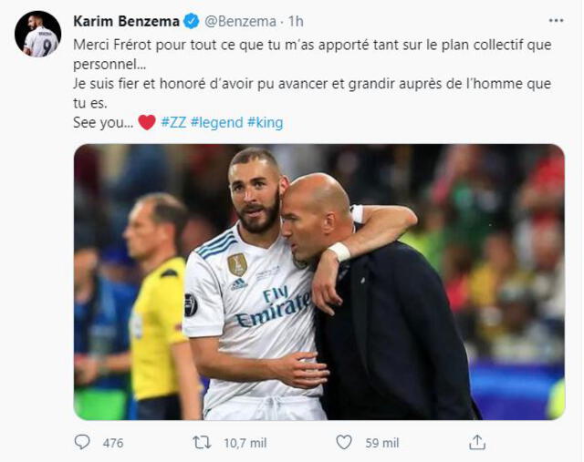 Mensaje de Karim Benzema.