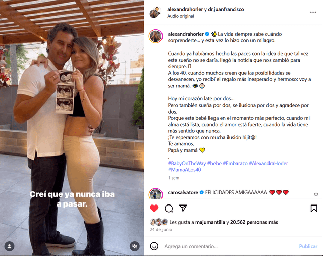 Mensaje de Alexandra. Foto: Captura IG Mensaje de Alexandra. Foto: Captura IG