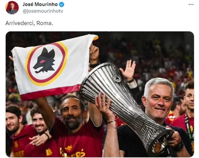 'The Special One' llegó a la Roma en el 2021. Foto: captura de José Mourinho/X   