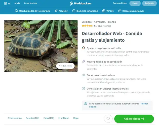 La iniciativa en Tailandia busca colaboradores que trabajen 25 horas semanales. Foto: Worldpackers La iniciativa en Tailandia busca colaboradores que trabajen 25 horas semanales. Foto: Worldpackers