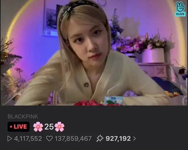 Rosé por VLive. Su transmisión en vivo reunió más de 4 millones de vistas. Foto: VLive Rosé por VLive. Su transmisión en vivo reunió más de 4 millones de vistas. Foto: VLive