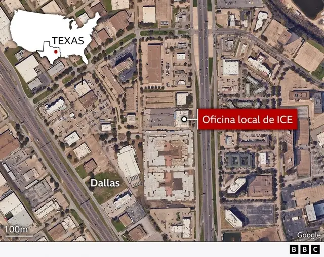 El tiroteo ocurrió en una oficina de Dallas, Texas. Foto: BBC<br> El tiroteo ocurrió en una oficina de Dallas, Texas. Foto: BBC<br>