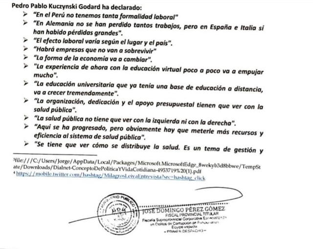 Pedido del fiscal José Domingo Pérez.