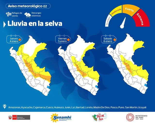 Lluvias en la selva del Perú. Foto: Senamhi   