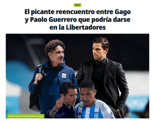  Diario Olé habló sobre relación de Paolo Guerrero y Fernando Gago y su posible reencuentro en la Copa Libertadores. Foto: captura de Olé   