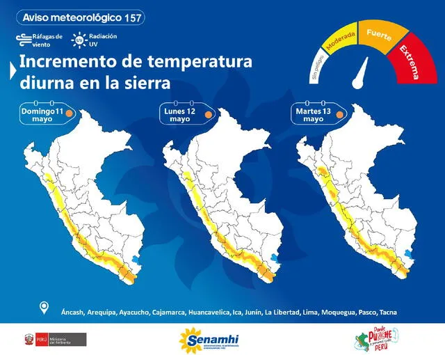 Senamhi advierte altas temperaturas en la sierra del Perú Senamhi advierte altas temperaturas en la sierra del Perú