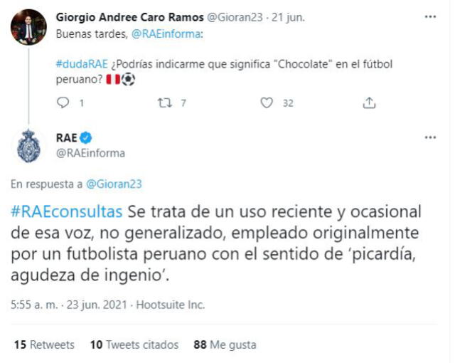 RAE explica en Twitter el significado de chocolate en el fútbol