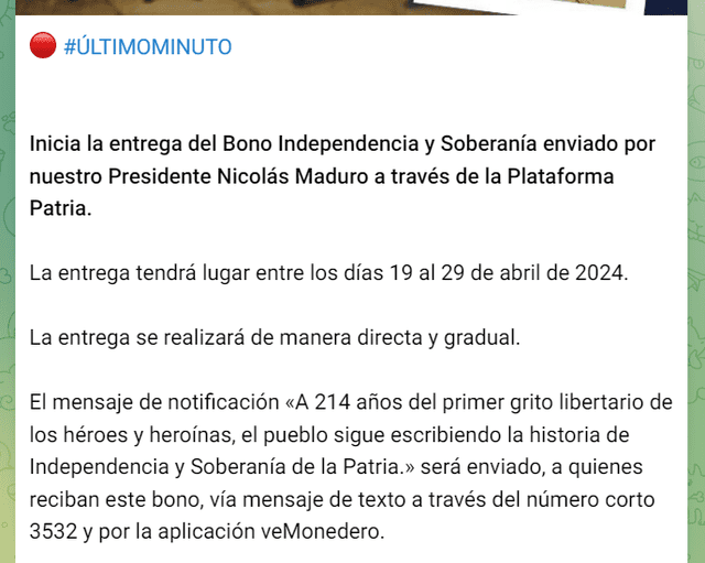 Bono Independencia y Soberania | bono independencia | venezuela