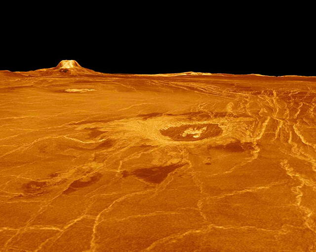 Perspectiva tridimensional de la superficie de Venus. Foto: NASA