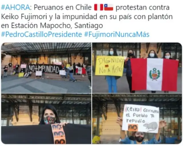 Marcha contra Keiko en Chile