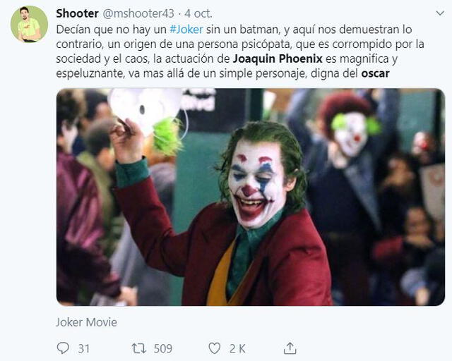 Joker  y la respuesta de los fans