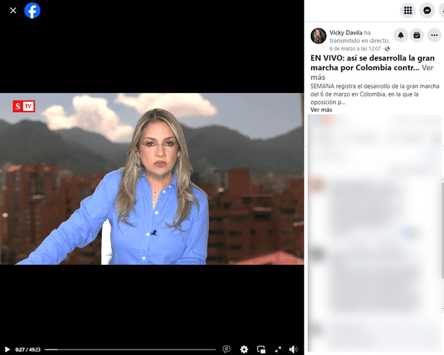  Video real de Vicky Dávila. Foto: captura en Facebook / Vicky Davila.   