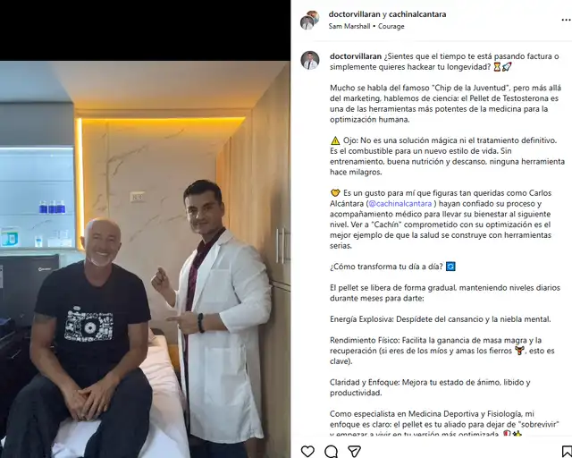  Carlos Alcántara se colocó el 'chip de la juventud'. Foto: Instagram   