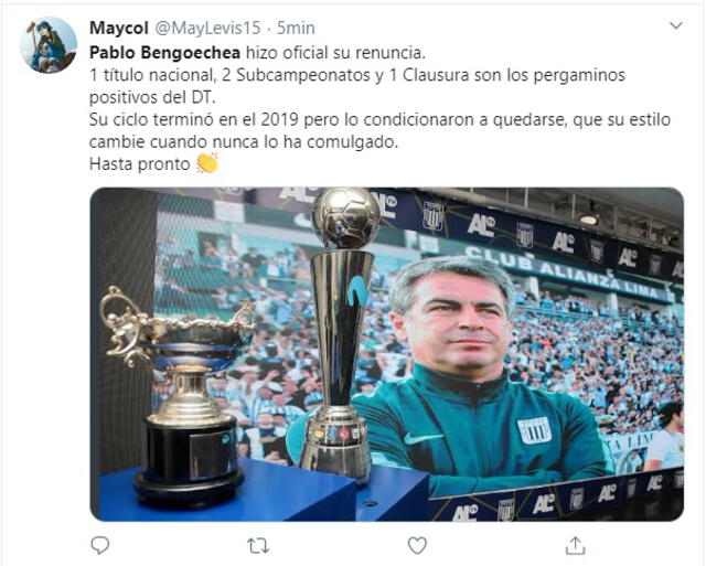 Bengoechea renunció a Alianza Lima: hinchas despiden al uruguayo y agradecen el título del 2017