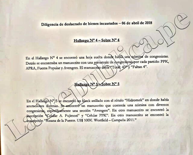 Documentos incautados a Pedro Pablo Kuczynski - 5 Foto: La República.